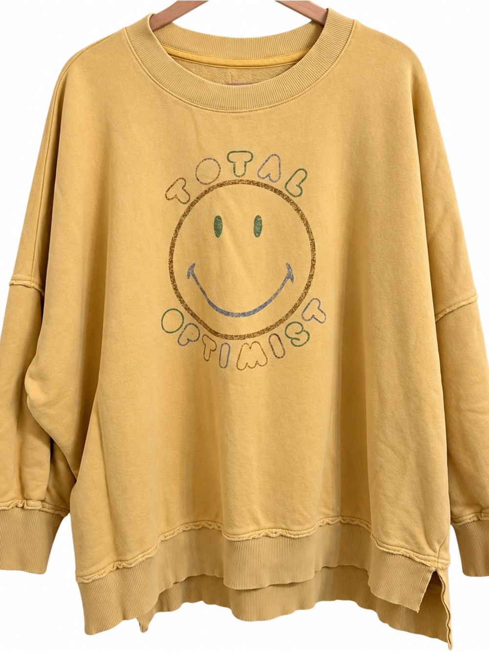 Aerie sweatshirt xl total optimist pullover retro crewneck smiley face oversized